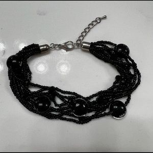 Large Black Bead Bracelet